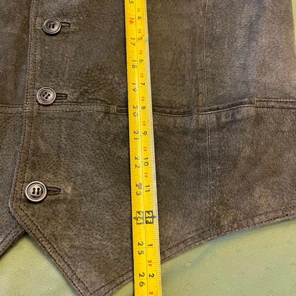 LEATHER Basic Editions Men's green olive Vest size L - Picture 5 of 6